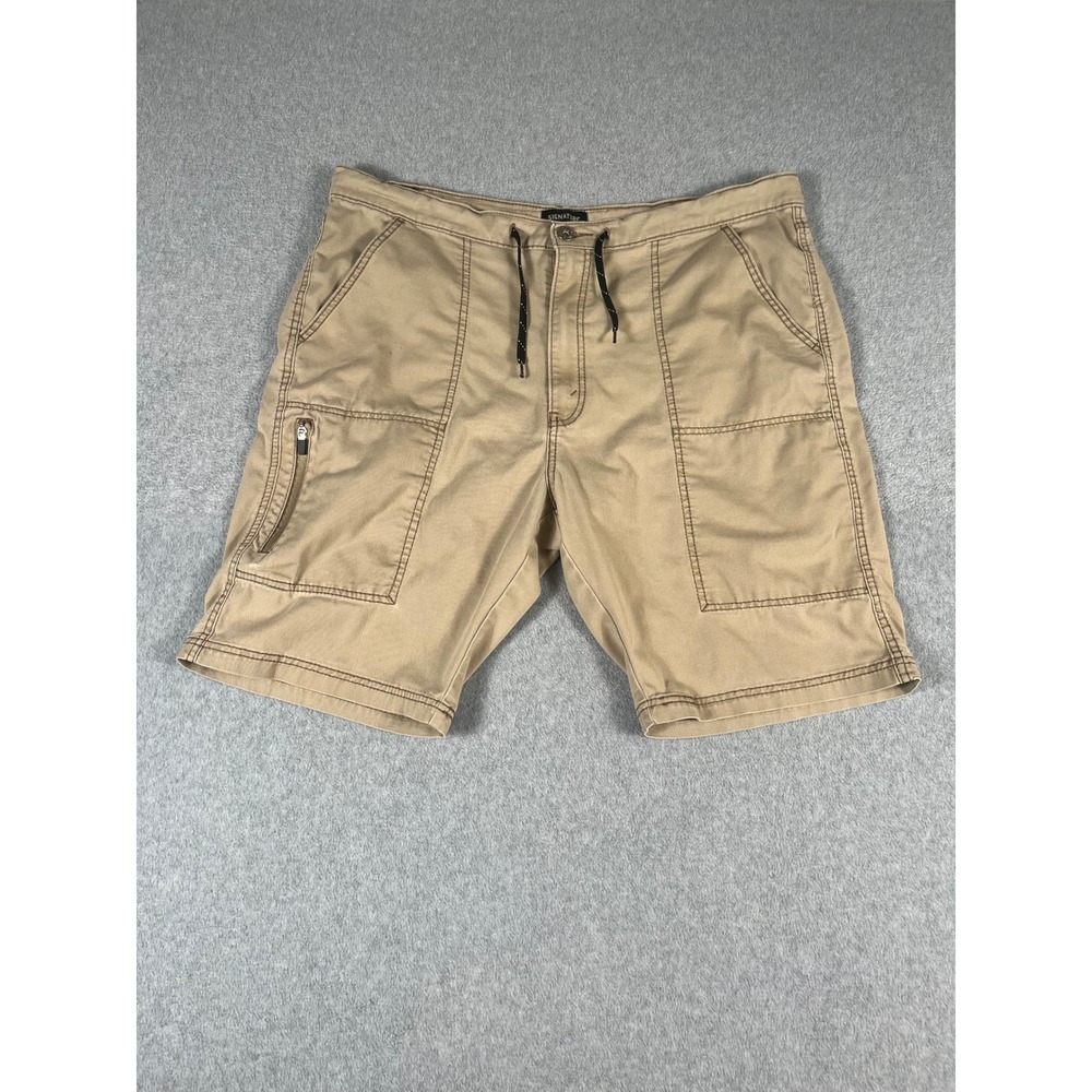 Signature by Levi Strauss Mens Khaki Shorts Tan Drawstring Utility Size 40